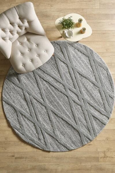 İskandinav Halı Gri Halı Yumuşak Bukleli Çizgili Jut Halı Salon Koridor Otuma Odası Mutfak Halısı