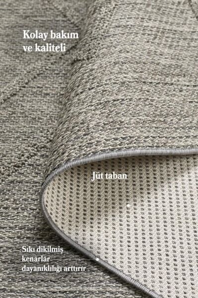 İskandinav Tasarım ZigZag Desenli Gri Halı Salon Halısı Mutfak Halısı Yolluk Paspas Dış Mekan Halı