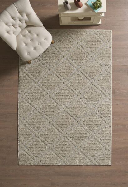 İskandinav Dokuma Bukleli Bej Jüt Taban Halı Salon Mutfak Koridor Yolluk Modern Halı