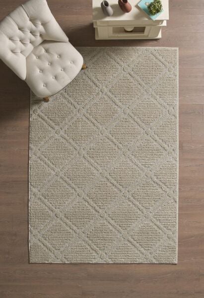 İskandinav Dokuma Bukleli Bej Jüt Taban Halı Salon Mutfak Koridor Yolluk Modern Halı