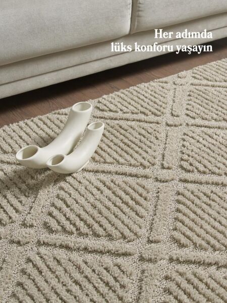 İskandinav Dokuma Bukleli Bej Jüt Taban Halı Salon Mutfak Koridor Yolluk Modern Halı