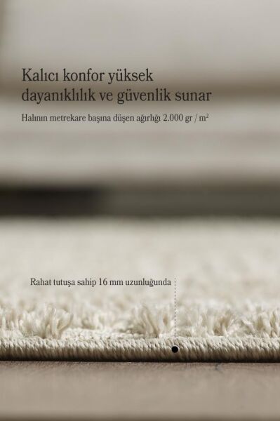 İskandinav Dokuma Bukleli Bej Jüt Taban Halı Salon Mutfak Koridor Yolluk Modern Halı