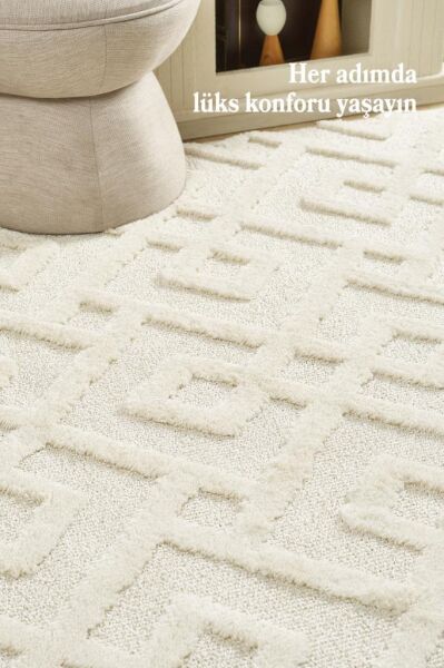 Yuvarlak modern yumuşak Bukle Taban kabartmalı 3D Labirent kare desenli Halı Gri