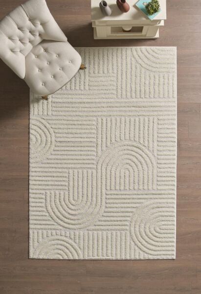 İskandinav Dokuma Bukleli Krem Jüt Taban Halı Salon Mutfak Koridor Yolluk Modern Halı