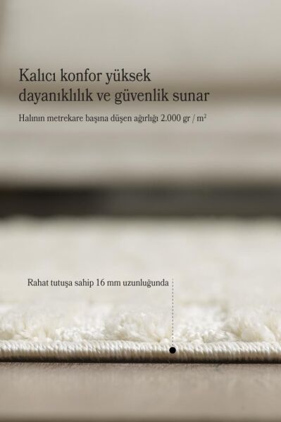 İskandinav Dokuma Bukleli Krem Jüt Taban Halı Salon Mutfak Koridor Yolluk Modern Halı