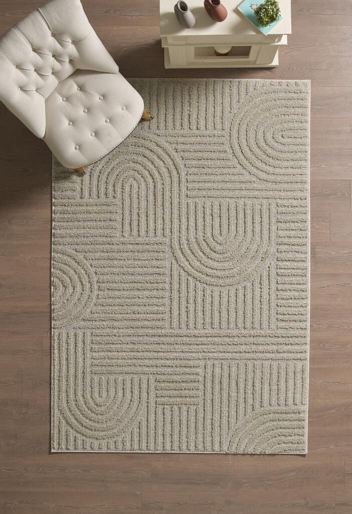 İskandinav Dokuma Bukleli Bej Jüt Taban Halı Salon Mutfak Koridor Yolluk Modern Halı