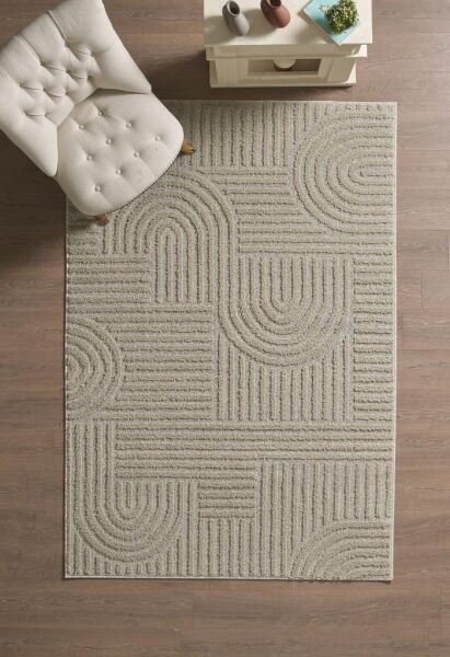 İskandinav Dokuma Bukleli Bej Jüt Taban Halı Salon Mutfak Koridor Yolluk Modern Halı