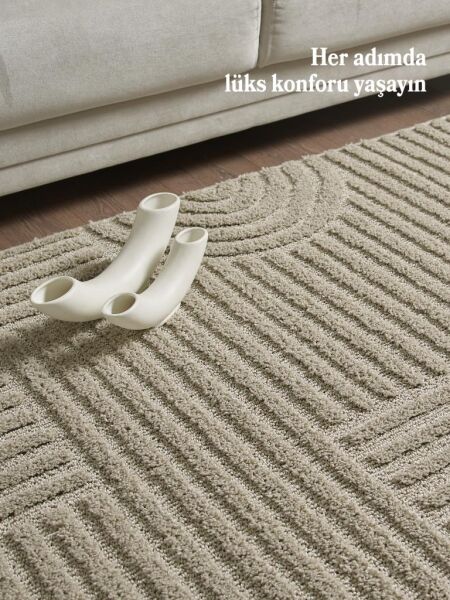 İskandinav Dokuma Bukleli Bej Jüt Taban Halı Salon Mutfak Koridor Yolluk Modern Halı