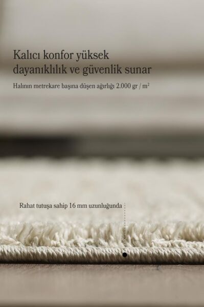 İskandinav Dokuma Bukleli Bej Jüt Taban Halı Salon Mutfak Koridor Yolluk Modern Halı