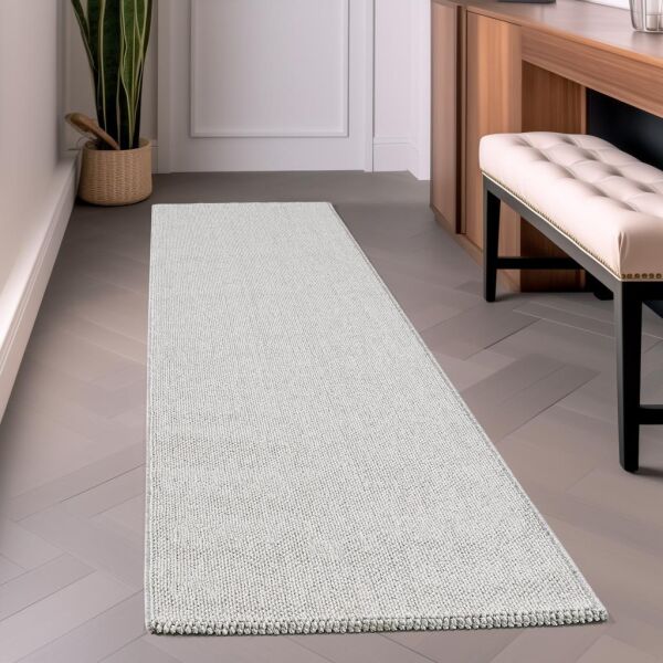 Düz Renk Açık Gri Sisal Yumuşak Polipropilen Jüt Halı Salon Oturma Odası Yolluk Mutfak Koridor Halısı