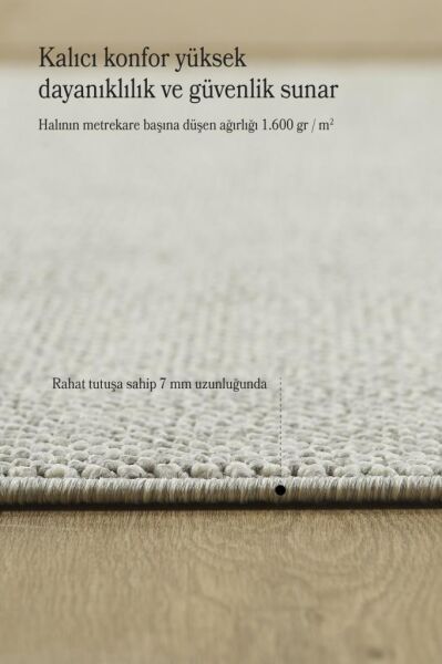 Düz Renk Açık Gri Sisal Yumuşak Polipropilen Jüt Halı Salon Oturma Odası Yolluk Mutfak Koridor Halısı