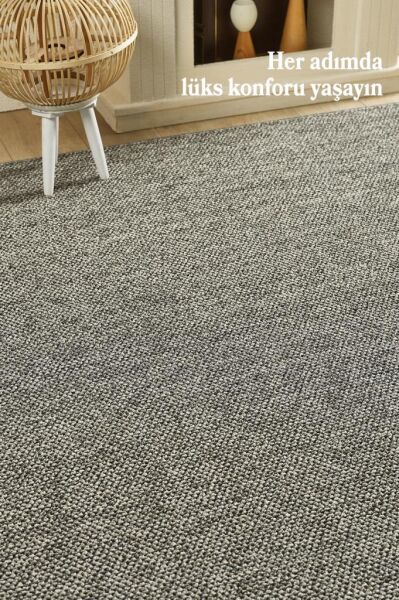 Düz Renk Gri Sisal Yumuşak Polipropilen Jüt Halı Salon Oturma Odası Yolluk Mutfak Koridor Halısı