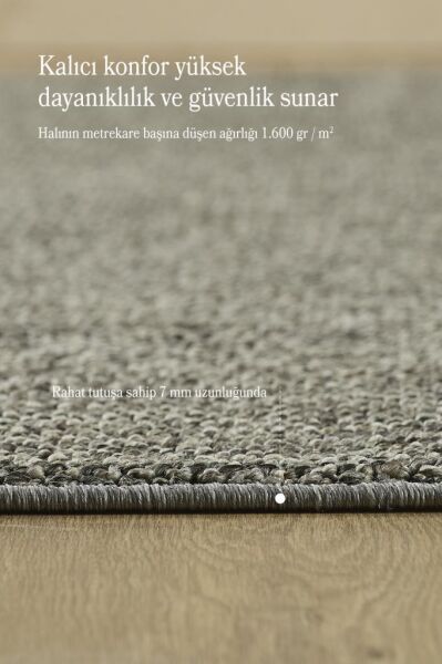 Düz Renk Gri Sisal Yumuşak Polipropilen Jüt Halı Salon Oturma Odası Yolluk Mutfak Koridor Halısı