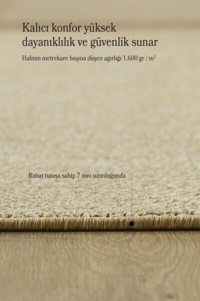 Düz Renk Bej Sisal Yumuşak Polipropilen Jüt Halı Salon Oturma Odası Yolluk Mutfak Koridor Halısı