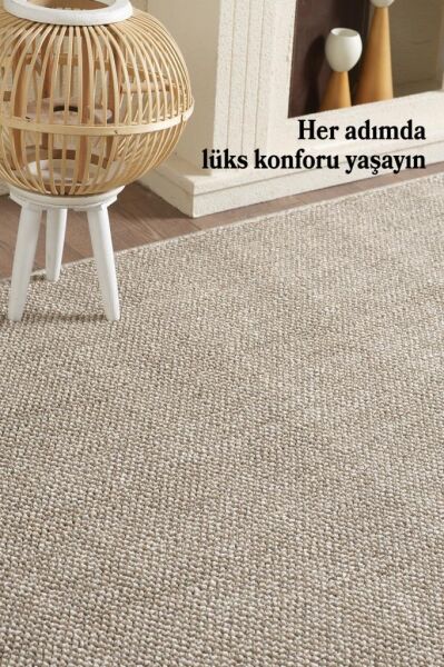 Düz Renk Kahverengi Sisal Yumuşak Polipropilen Jüt Halı Salon Oturma Odası Yolluk Mutfak Koridor Halısı