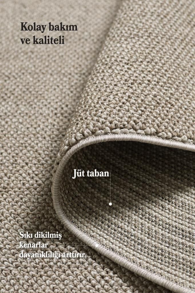 Düz Renk Kahverengi Sisal Yumuşak Polipropilen Jüt Halı Salon Oturma Odası Yolluk Mutfak Koridor Halısı