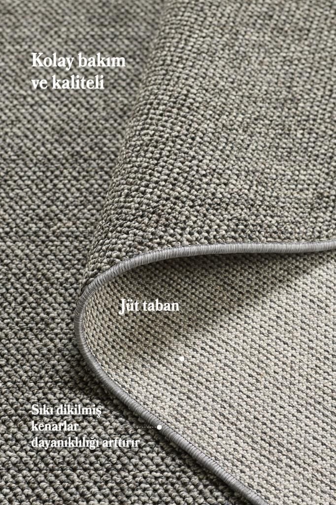 Düz Renk Gri Sisal Yumuşak Polipropilen Jüt Halı Salon Oturma Odası Yolluk Mutfak Koridor Halısı