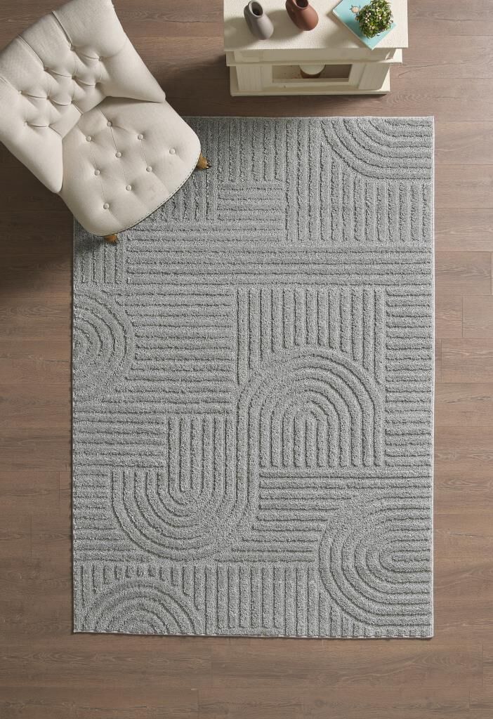 İskandinav Dokuma Bukleli Gri Jüt Taban Halı Salon Mutfak Koridor Yolluk Modern Halı