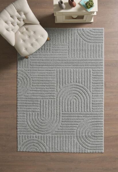 İskandinav Dokuma Bukleli Gri Jüt Taban Halı Salon Mutfak Koridor Yolluk Modern Halı