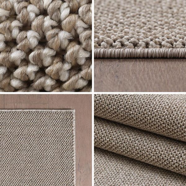 Düz Renk Kahverengi Sisal Yumuşak Polipropilen Jüt Halı Salon Oturma Odası Yolluk Mutfak Koridor Halısı