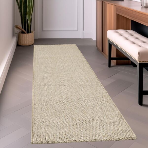 Düz Renk Bej Sisal Yumuşak Polipropilen Jüt Halı Salon Oturma Odası Yolluk Mutfak Koridor Halısı