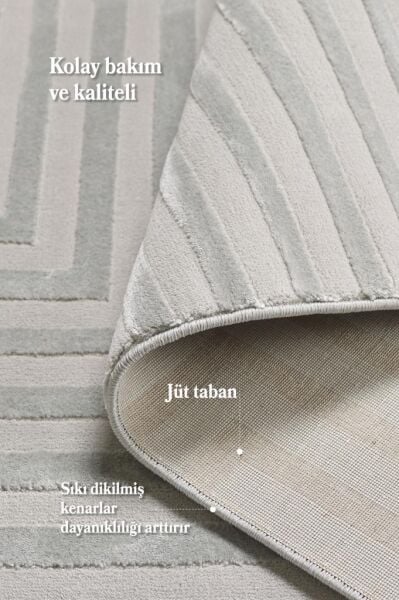 Motifli Gri Modern Yumuşak Polipropilen Jüt Halı Salon Oturma Odası Yolluk Mutfak Koridor Halısı