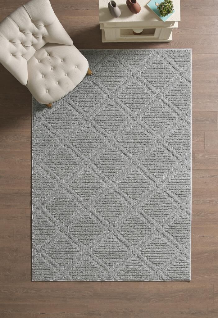 İskandinav Dokuma Bukleli Gri Jüt Taban Halı Salon Mutfak Koridor Yolluk Modern Halı