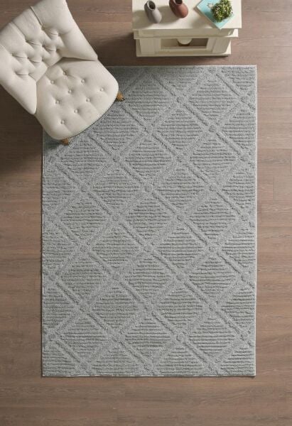 İskandinav Dokuma Bukleli Gri Jüt Taban Halı Salon Mutfak Koridor Yolluk Modern Halı