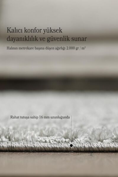 İskandinav Dokuma Bukleli Gri Jüt Taban Halı Salon Mutfak Koridor Yolluk Modern Halı