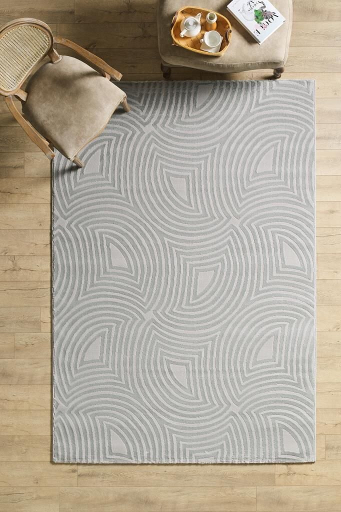 Motifli Gri Modern Yumuşak Polipropilen Jüt Halı Salon Oturma Odası Yolluk Mutfak Koridor Halısı