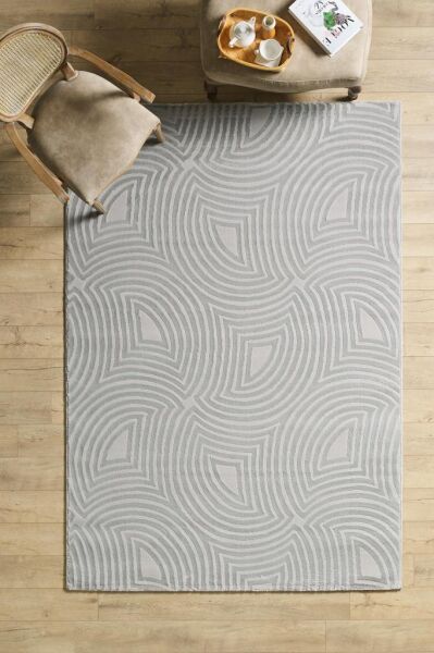 Motifli Gri Modern Yumuşak Polipropilen Jüt Halı Salon Oturma Odası Yolluk Mutfak Koridor Halısı