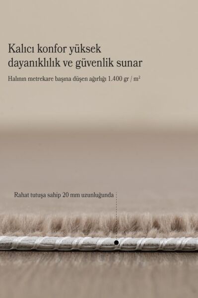 Kolay Temizlenebilir Yıkanabilir Kahve Tavşan Tüyü Halı Salon Oturma Odası Yolluk Mutfak Halısı