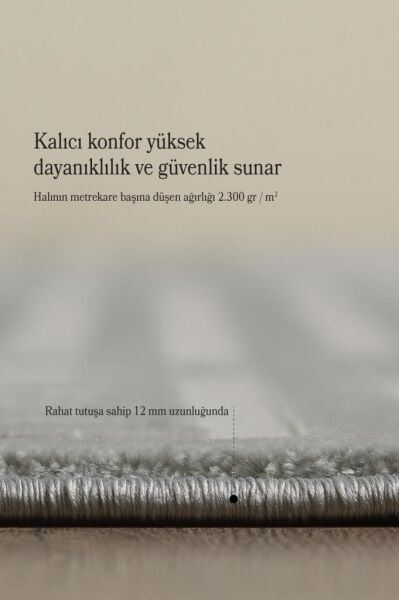 Motifli Gri Modern Yumuşak Polipropilen Jüt Halı Salon Oturma Odası Yolluk Mutfak Koridor Halısı