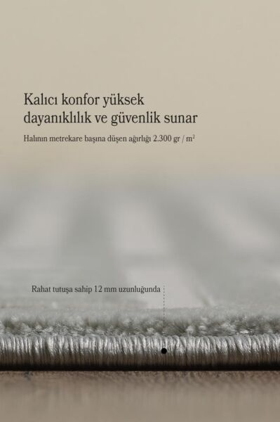 Motifli Gri Modern Yumuşak Polipropilen Jüt Halı Salon Oturma Odası Yolluk Mutfak Koridor Halısı