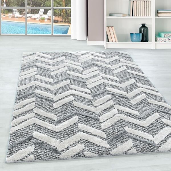 İskandinav Halı Gri Halı Yumuşak Bukleli Çizgili Jut Halı Salon Koridor Otuma Odası Mutfak Halısı