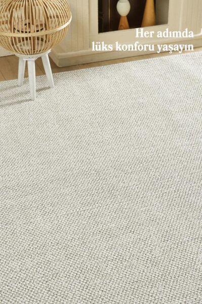 Düz Renk Gümüş Sisal Yumuşak Polipropilen Jüt Halı Salon Oturma Odası Yolluk Mutfak Koridor Halısı