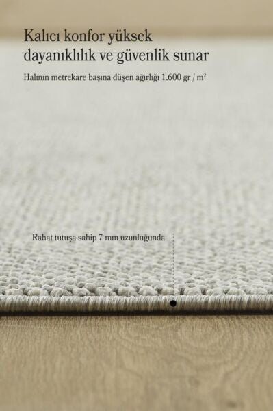 Düz Renk Gümüş Sisal Yumuşak Polipropilen Jüt Halı Salon Oturma Odası Yolluk Mutfak Koridor Halısı