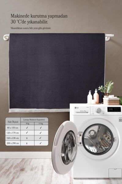 Kolay Temizlenebilir Yıkanabilir Gri Tavşan Tüyü Halı Salon Oturma Odası Yolluk Mutfak Halısı