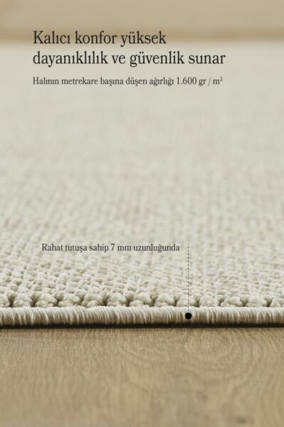 Düz Renk Krem Sisal Yumuşak Polipropilen Jüt Halı Salon Oturma Odası Yolluk Mutfak Koridor Halısı