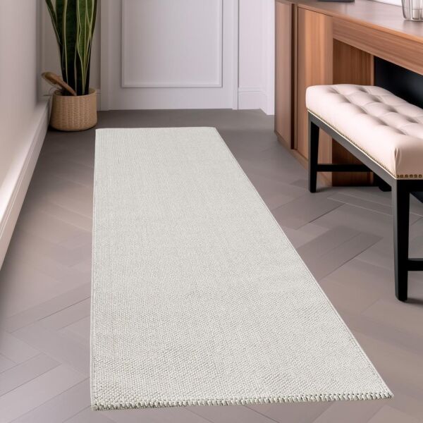Düz Renk Krem Sisal Yumuşak Polipropilen Jüt Halı Salon Oturma Odası Yolluk Mutfak Koridor Halısı