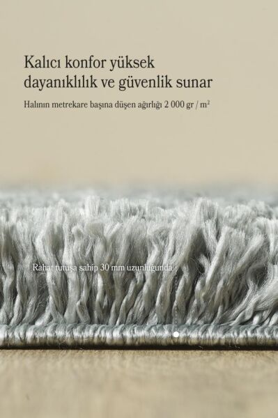 Tek Renk Desensiz Açık Gri Yumuşak Post Peluş Shaggy Halı Salon Oturma Odası Yolluk Mutfak Halısı