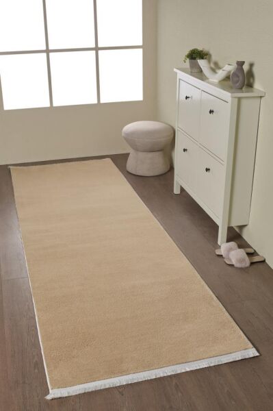 Kolay Temizlenebilir Yıkanabilir Bej Tavşan Tüyü Halı Salon Oturma Odası Yolluk Mutfak Halısı