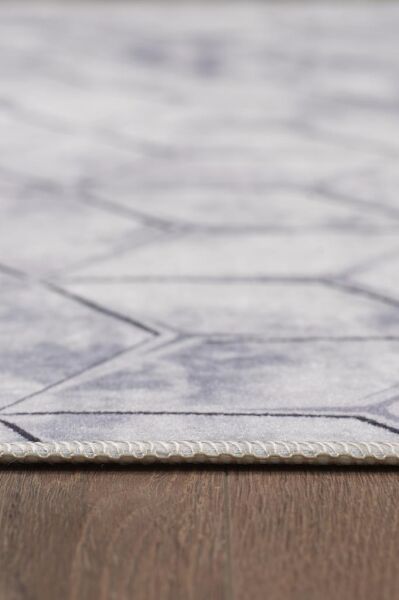 Dijital Baskı Yıkanabilir Kaymaz Taban Çizgili Gri Kahverengi Salon Halısı Mutfak Halısı Yolluk