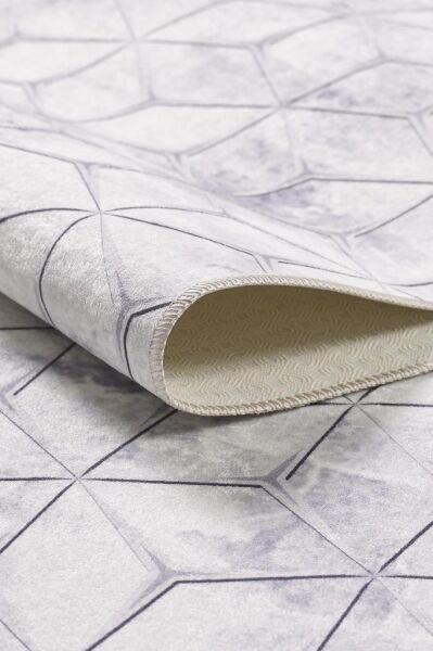 Dijital Baskı Yıkanabilir Kaymaz Taban Çizgili Gri Kahverengi Salon Halısı Mutfak Halısı Yolluk