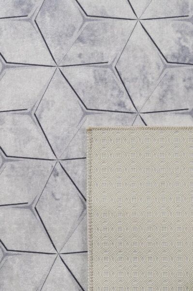 Dijital Baskı Yıkanabilir Kaymaz Taban Çizgili Gri Kahverengi Salon Halısı Mutfak Halısı Yolluk