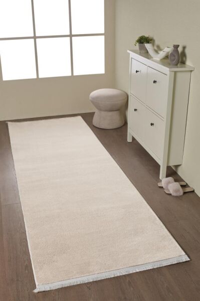 Kolay Temizlenebilir Yıkanabilir Krem Tavşan Tüyü Halı Salon Oturma Odası Yolluk Mutfak Halısı