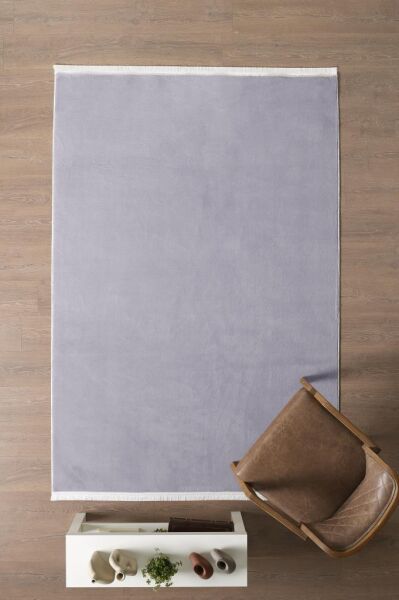 Kolay Temizlenebilir Yıkanabilir Açık Gri Tavşan Tüyü Halı Salon Oturma Odası Yolluk Mutfak Halısı