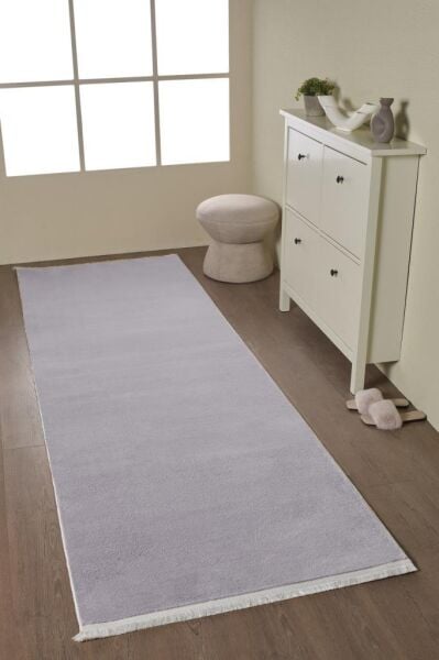 Kolay Temizlenebilir Yıkanabilir Açık Gri Tavşan Tüyü Halı Salon Oturma Odası Yolluk Mutfak Halısı