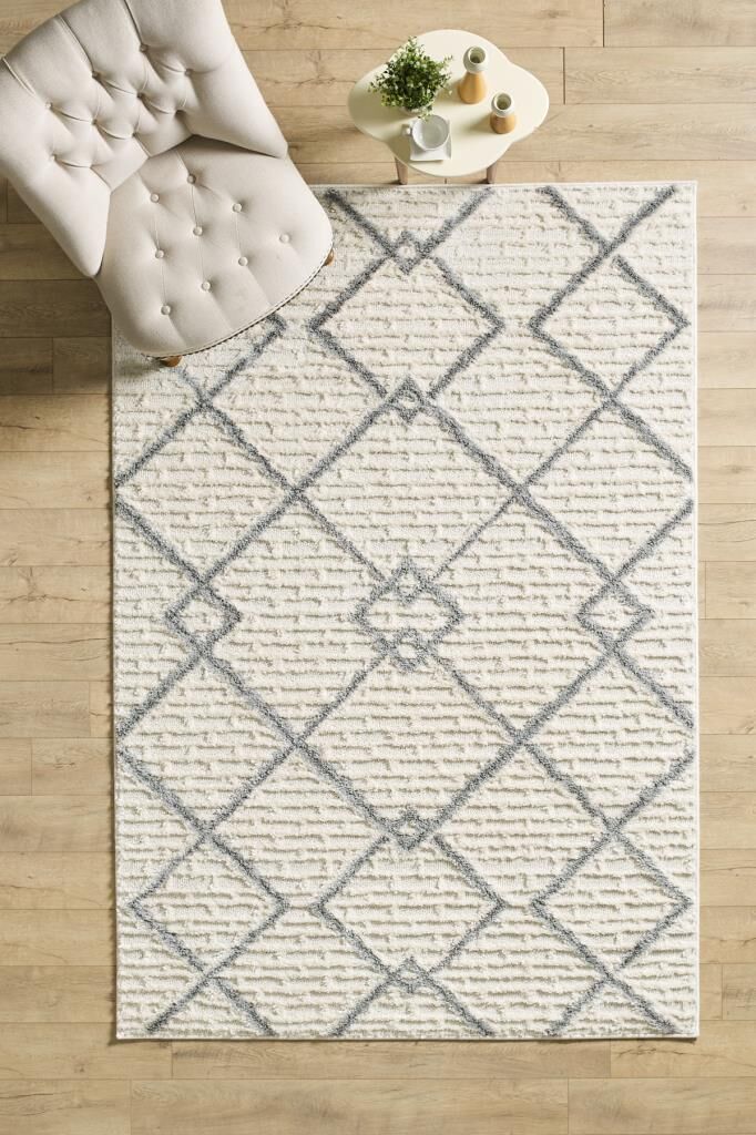 İskandinav Halı Krem Gri Halı Yumuşak Bukleli Jut Halı Salon Koridor Oturma Odası Mutfak Halısı