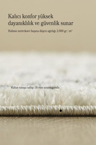 İskandinav Halı Krem Gri Halı Yumuşak Bukleli Jut Halı Salon Koridor Oturma Odası Mutfak Halısı